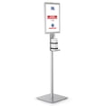 thumbnail image 1 of M&T Displays Floor Stand Universal Holder for Liquid/Lotion Soap or Hand Sanitizing Products with 4.33x4.33x9.84 Inch Opti Snap Frame Message Sign Post, Face Mask, Disposable Glove, Facial Tissue, 1 of 8