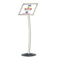 thumbnail image 1 of M&T Displays Floor Standing Curved Menu Board 11x17 inch Aluminum Silver Pedestal Sign Holder (2-Pack), 1 of 6