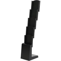M&T Displays Floor Standing Foldable Brochure Rack, Magazine Leaflet Flier Holder, Literature Display Stand, Portable