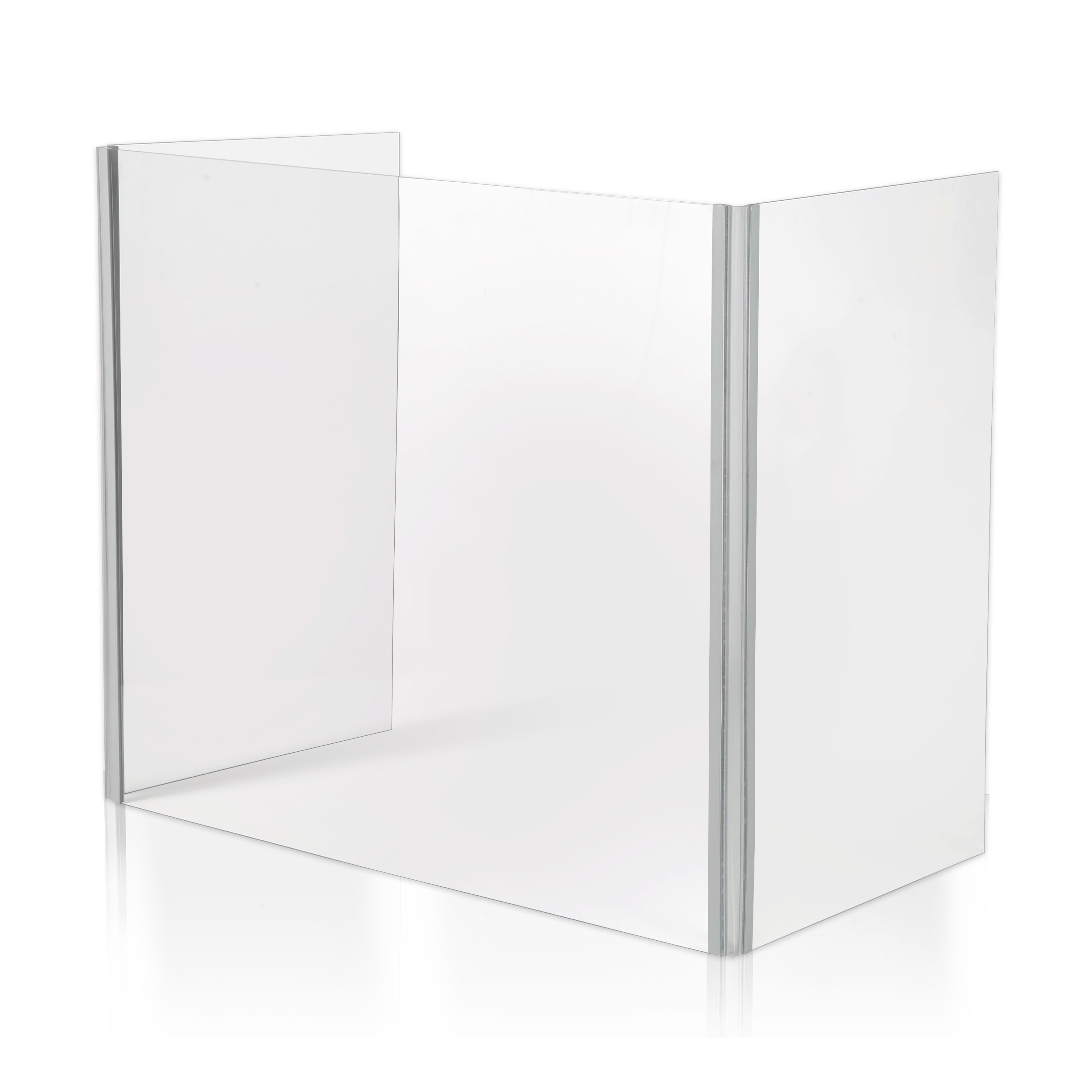Clear PET Foldable Tabletop Sneeze Guard with Rounded Edges