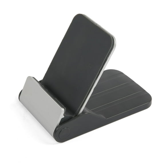 M&T Displays Foldable Universal Phone Stand for 5 - 7 Inch Mobile Devices Gray-Black Plastic Adjustable Portable Support