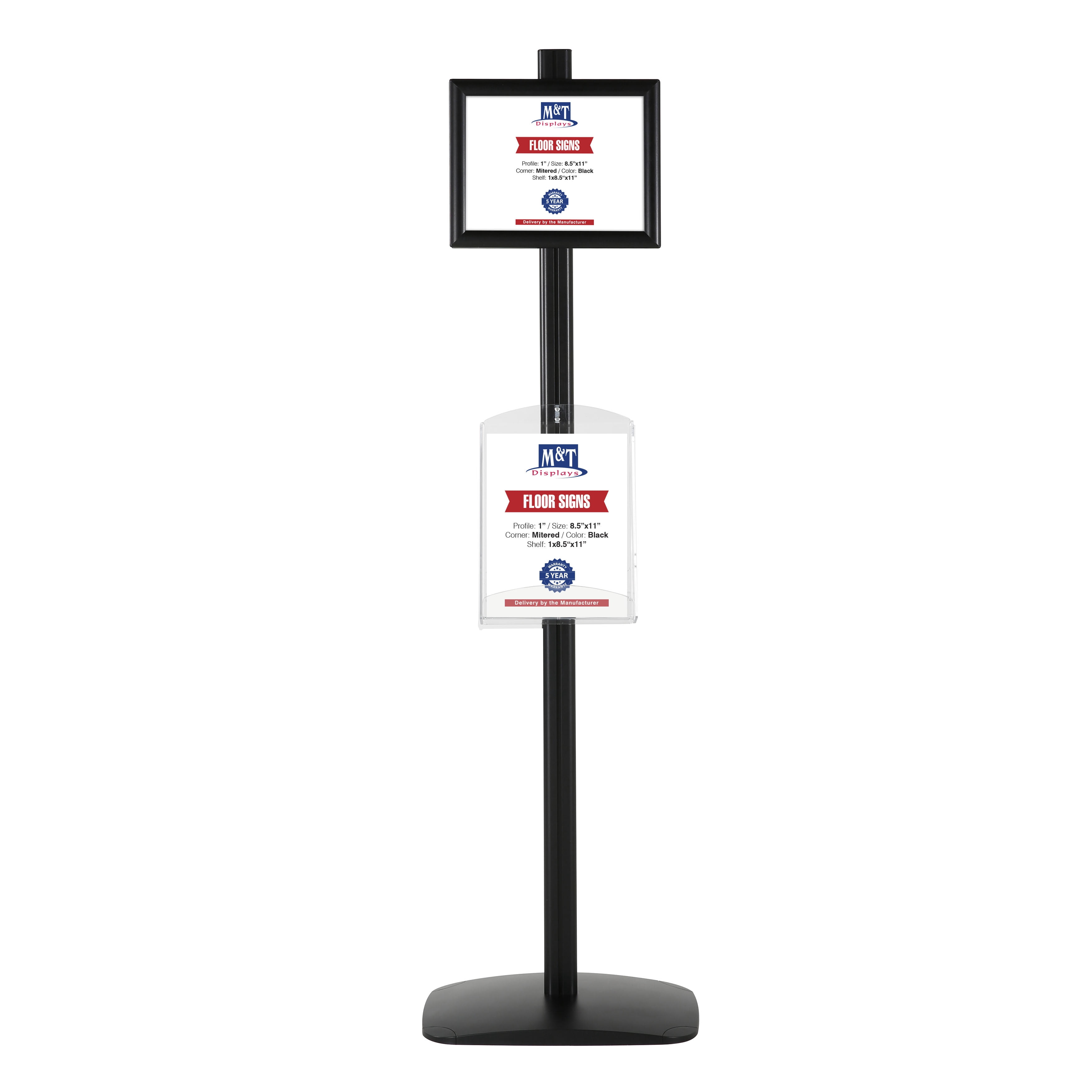 M&T Displays Free Standing Display Advertising Stand with 2 x (8.5x11 ...