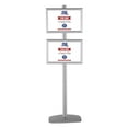 thumbnail image 1 of M&T Displays Free Standing Display Advertising Stand with 4 x (11x17) Front Loading snap Frame in Portrait Landscape Position, Double Sided (Silver), 1 of 4