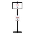 thumbnail image 1 of M&T Displays Free Standing Display Stand with 1 x (11X17) Frame in Portrait/Landscape and 1 x (8.5x11) Clear Pocket Shelf, Single Sided (Black), 1 of 6
