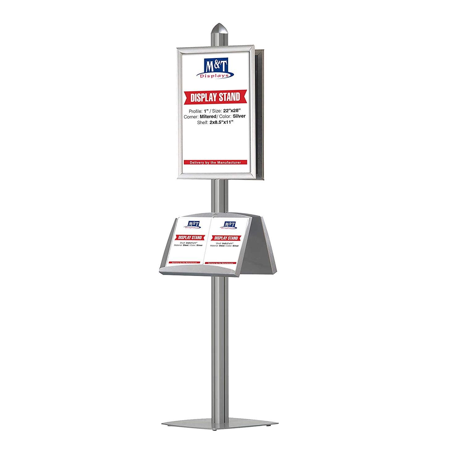 M&T Displays Free-Standing Double-Sided Poster Display Stand with ...