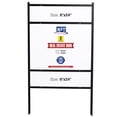 thumbnail image 1 of M&T Displays H Frame Real Estate Yard Sign Post Dual Rider, 24x18 Inch 42" Tall Black Metal 3/4" Angle Frame Construction Pointed Legs (3 Pack), 1 of 7
