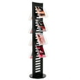 thumbnail image 1 of M&T Displays Heavy Duty Literature Rack with 8 pcs. Acrylic Shelf and Rotating Base Magazine Holder Brochure Display Stand Catalog Leaflet for Fair Conference (Black 8.5x11 A4), 1 of 6