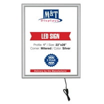 M&T Displays Best Buy Ledbox LED Backlit Poster Frame 22x28 Silver Aluminum Photo Sign Holder