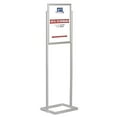 thumbnail image 1 of M&T Displays Metal Eco Info Board, Silver 18x24 Inches Slide-In Poster Sign Holder 1 Tier Double Sided Floor Standing Pedestal Advertising Display with Backing and Anti-Glare PET Cover, 1 of 6
