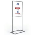 thumbnail image 1 of M&T Displays Metal Eco Info Board, Silver 22x28 Inches Slide-In Poster Sign Holder 1 Tier Double Sided Floor Standing Pedestal Advertising Display with Backing and Anti-Glare Lens, 1 of 7