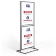 thumbnail image 1 of M&T Displays Metal Eco Info Board, Silver 22x28 Inches Slide-In Poster Sign Holder 2 Tier Double Sided Floor Standing Pedestal Advertising Display with Backing and Anti-Glare Lens, 1 of 7