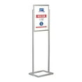 thumbnail image 1 of M&T Displays Metal Eco Info Board Silver 24x36 Inches Slide-In Poster Sign Holder 1 Tier Double Sided Floor Standing Pedestal Advertising Display with Backing and Anti-Glare PET Cover, 1 of 8