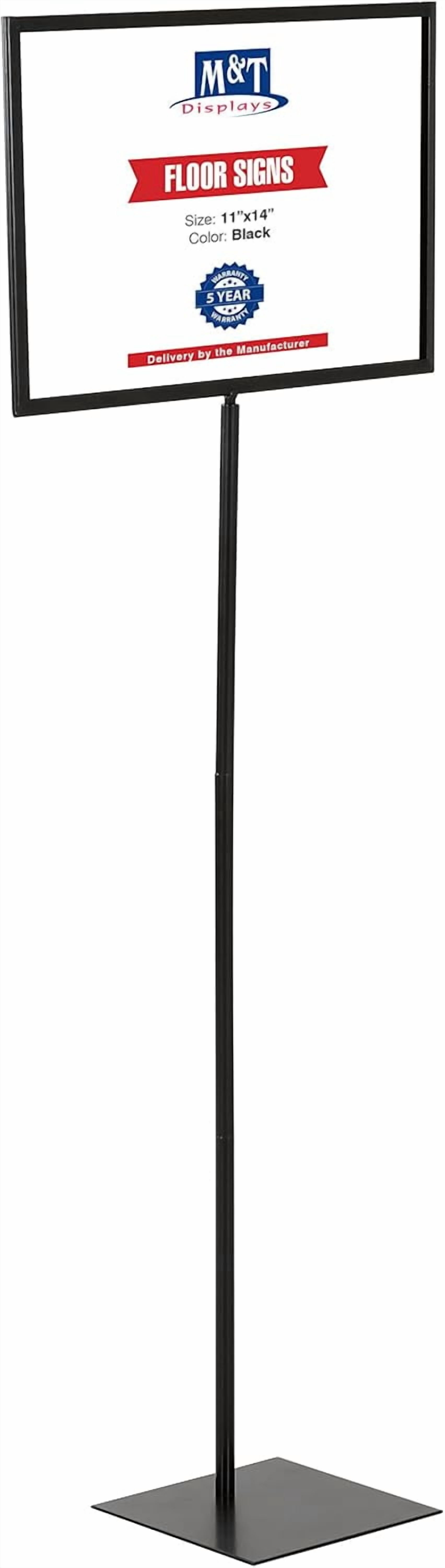 M&T Displays Metal Floor Free Standing Landscape Sign Menu Holder ...