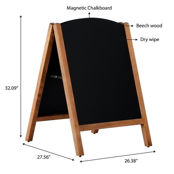 M&T Displays Natural Rustic Timber Wood Chalk Board for Outdoor use with Slide in Panels, Natural Advertising Display (Dark Wood)