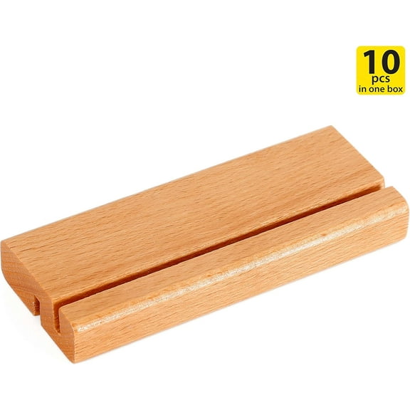 M&T Displays Natural Wood Business Desk Card Holder Desktop Organizer for Office 5.90x2.36 inches (10 pack)