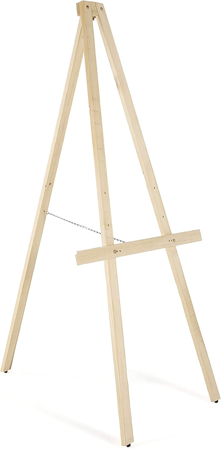 M&T Displays Natural Wood Rustic Art Easel Adjustable Height Stand ...