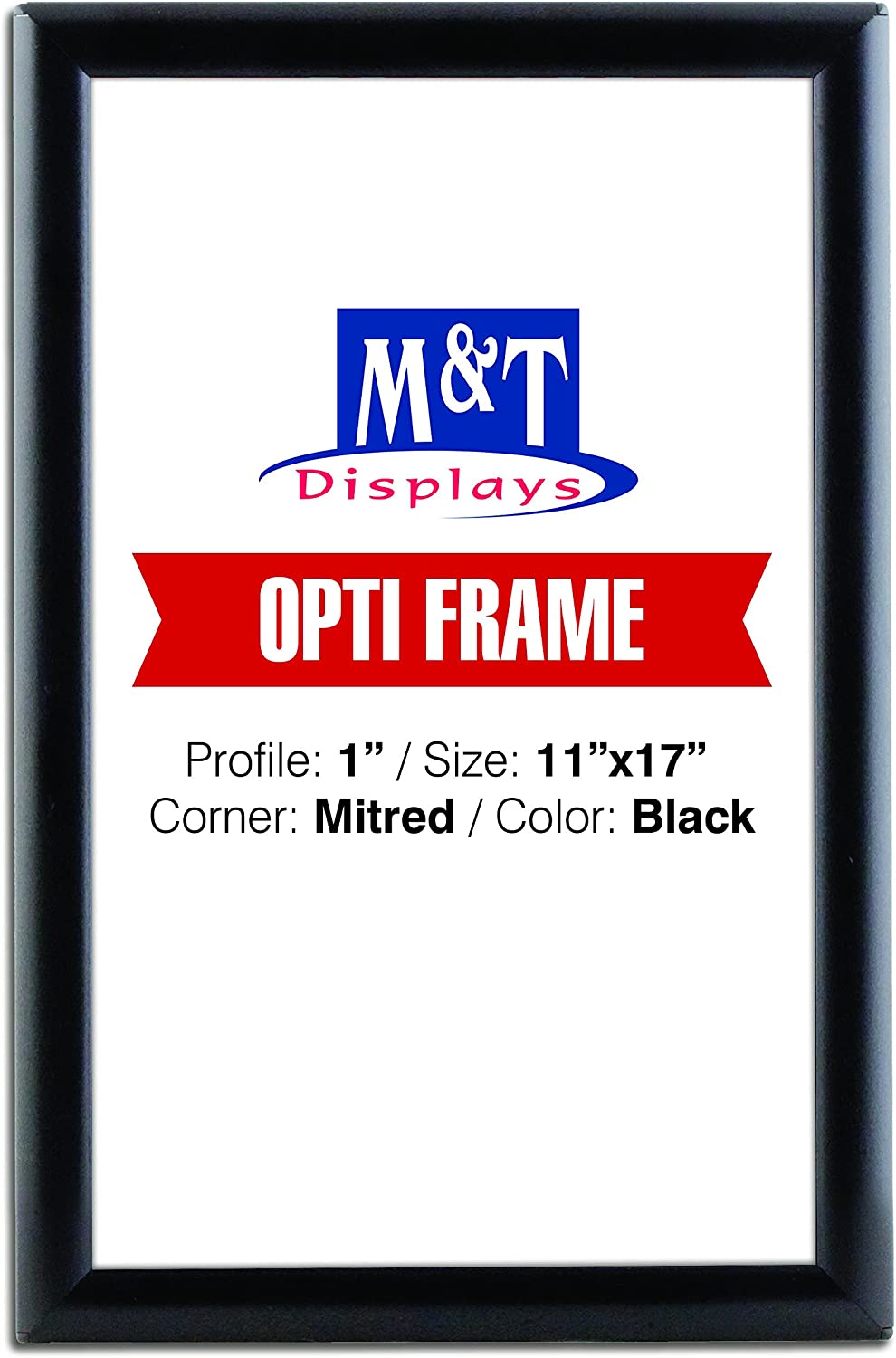 Front Frame Display M&T Displays Opti Snap Poster Frame 11x17 Inch Black 1