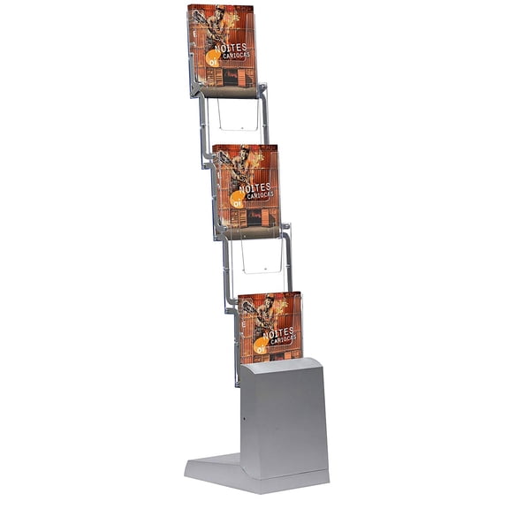 M&T Displays Portable Pop- Up 8.5x11 5-Pocket Literature Floor Zig Zag Folding Display Stand, Adjustable Height with Carry Bag, Perfect for Trade Shows