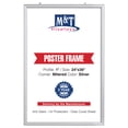 thumbnail image 1 of M&T Displays Portable Snap Poster Frame 24x36 Inch Silver 1" Aluminum Profile Front Loading Wall Mounting Photo Picture Document Certificate Sign Holder Mitered Corner Anti Glare Cover, 1 of 8