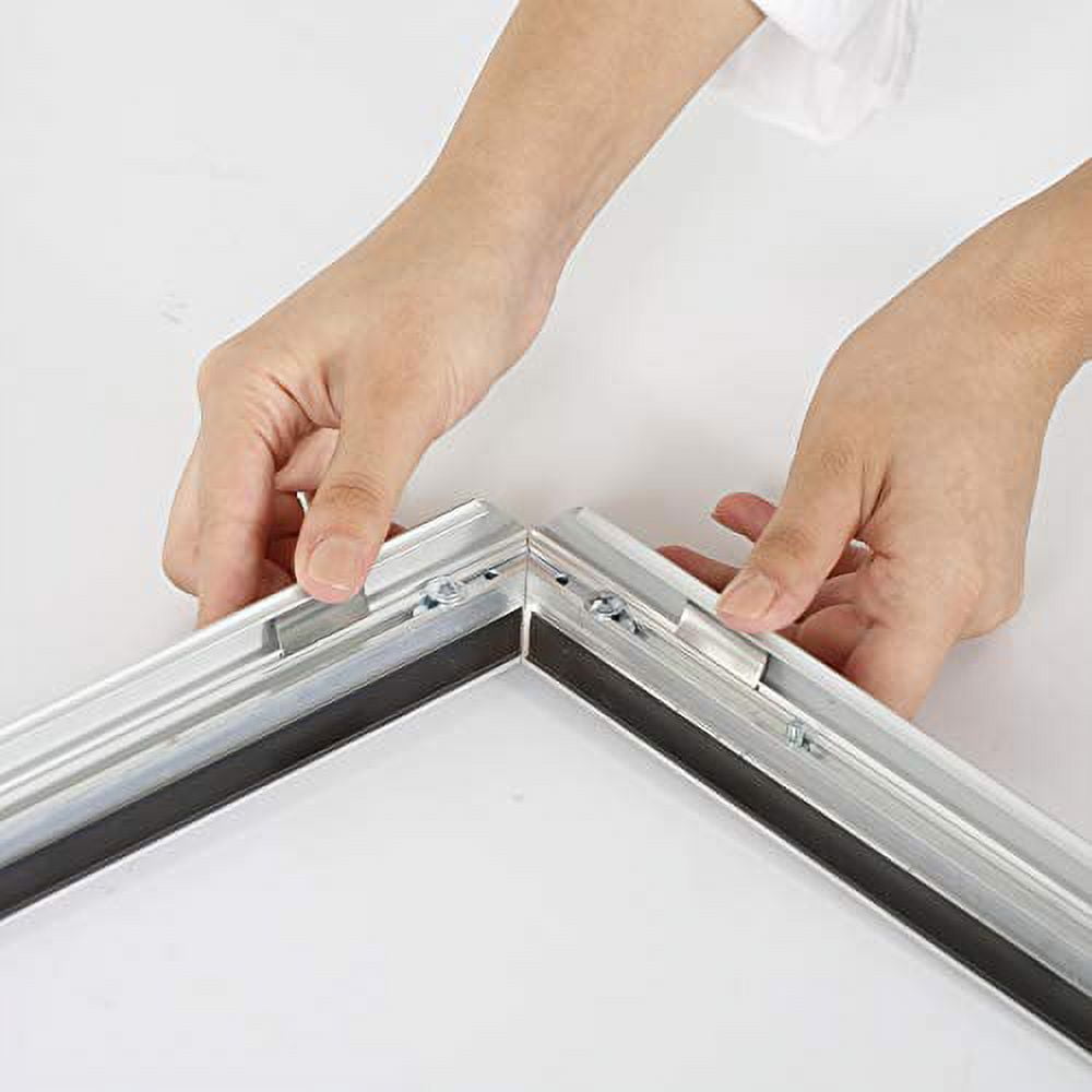 M&T Displays Portable Snap Poster Frame 30x40 Inch Silver 1" Aluminum