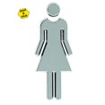 thumbnail image 1 of M&T Displays Restroom Bathroom Header Sign (Woman), 1 of 3