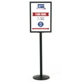 thumbnail image 1 of M&T Displays Sign Holder Stand, Black 18x24 Inch Poster Frame Double Sided Slide-In Aluminum Easy Loading Floor Standing Pedestal Advertisement Post Commercial Menu Holder Round Heavyweight Base, 1 of 9
