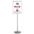 thumbnail image 1 of M&T Displays Sign Holder Stand, Silver 18x24 Inch Poster Frame Double Sided Slide-In Aluminum Easy Loading Floor Standing Pedestal Advertisement Post Commercial Menu Holder Round Heavyweight Base, 1 of 10