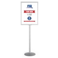 thumbnail image 1 of M&T Displays Sign Holder Stand, Silver 22x28 Inch Poster Frame Double Sided Slide-In Aluminum Easy Loading Floor Standing Pedestal Advertisement Post Commercial Menu Holder Round Heavyweight Base, 1 of 9