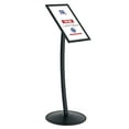 thumbnail image 1 of M&T Displays Simplistic Curved Menu Board 11x17 inch Anthracite Gray Pedestal Sign Holder Floor Standing Aluminum Front Loading Easy Open Poster Advertisement Sign Holder for Restaurant Cafe Hotel, 1 of 7
