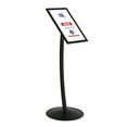 thumbnail image 1 of M&T Displays Simplistic Curved Menu Board 11x17 inch Black Pedestal Sign Holder Floor Standing Aluminum Front Loading Easy Open Poster Advertisement Sign Holder for Restaurant Cafe Hotel, 1 of 8