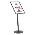 thumbnail image 1 of M&T Displays Simplistic Curved Menu Board 18x24 inch Anthracite Gray Pedestal Sign Holder Floor Standing Aluminum Front Loading Easy Open Poster Advertisement Sign Holder for Restaurant Cafe Hotel, 1 of 8