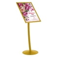 thumbnail image 1 of M&T Displays Simplistic Curved Menu Board 18x24 inch Gold Pedestal Sign Holder Floor Standing Aluminum Front Loading Easy Open Poster Advertisement Sign Holder for Restaurant Cafe Hotel, 1 of 7