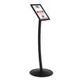 thumbnail image 1 of M&T Displays Simplistic Curved Menu Board 8.5x11 inch Black Pedestal Sign Holder Floor Standing Aluminum Front Loading Easy Open Poster Advertisement Sign Holder for Restaurant Cafe Hotel, 1 of 8