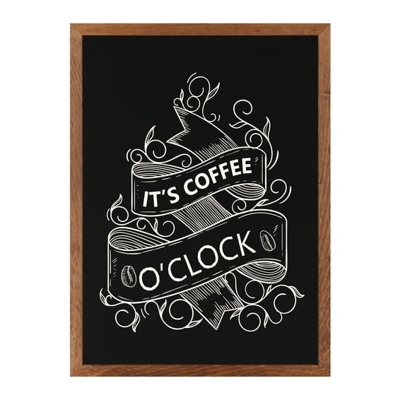 M&T Displays Slide-In Wood Frame with Double Sided Chalkboard for Ad Frame for Restaurant, Store, Office, Wedding, Party, Event, Home (Dark Wood, 16.50x23.40)