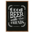 thumbnail image 1 of M&T Displays Slide-In Wood Frame with Double Sided Chalkboard for Ad Frame for Restaurant, Store, Office, Wedding, Party, Event, Home (Dark Wood, 23.40x33.10), 1 of 6
