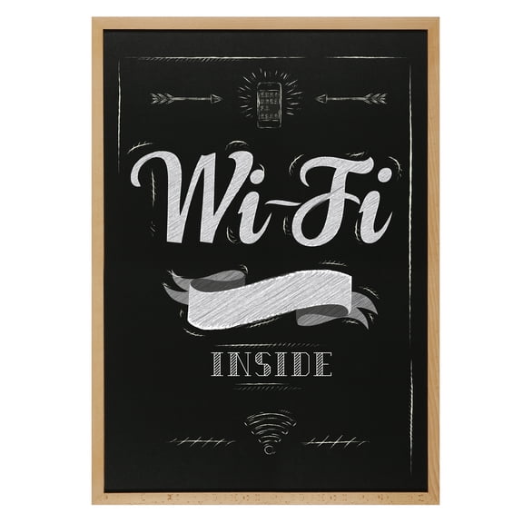 M&T Displays Slide-In Wood Frame with Double Sided Chalkboard for Ad Frame for Restaurant, Store, Office, Wedding, Party, Event, Home (Natural Wood, 23.40x33.10)