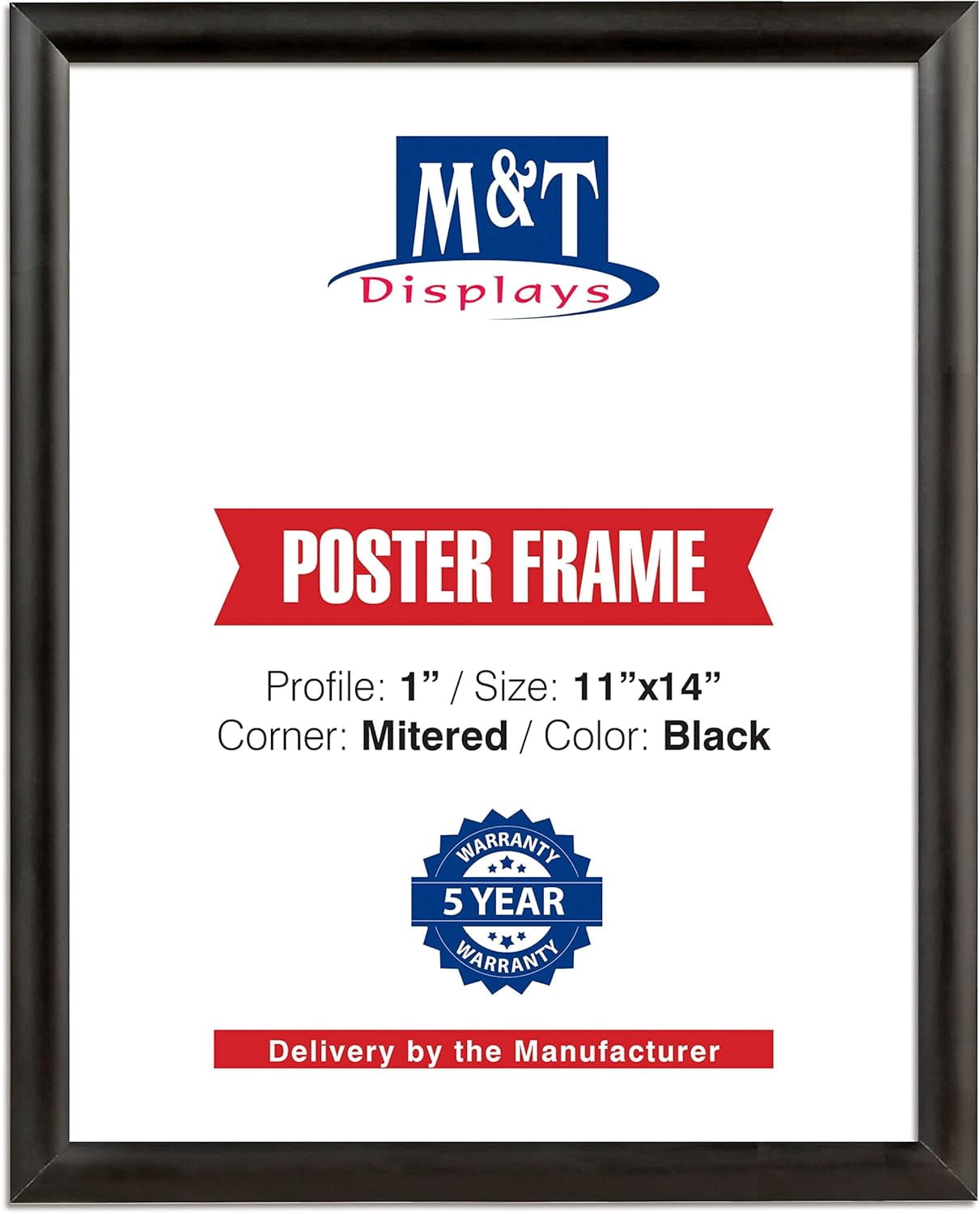 M&T Displays Snap Poster Frame 11x14 Inch Black 1