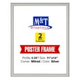 thumbnail image 1 of M&T Displays Snap Poster Frame 11x14 Inch Silver 0.59" Aluminum Profile Front Loading Wall Mounting Picture Photo Document Certificate Sign Holder Mitered Corner Anti Glare Cover (2 pack), 1 of 8