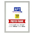 thumbnail image 1 of M&T Displays Snap Poster Frame 11x14 Inch Silver 0.59" Aluminum Profile Front Loading Wall Mounting Picture Photo Document Certificate Sign Holder Mitered Corner Anti Glare Cover (10 pack), 1 of 8