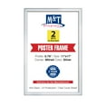thumbnail image 1 of M&T Displays Snap Poster Frame 11x17 Inch Silver 0.79" Aluminum Profile Easy Front Loading Wall Mounting Photo Picture Document Sign Holder Mitered Corner Anti Glare Cover (2 pack), 1 of 12