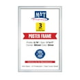 thumbnail image 1 of M&T Displays Snap Poster Frame 11x17 Inch Silver 0.79" Aluminum Profile Easy Front Loading Wall Mounting Photo Picture Document Sign Holder Mitered Corner Anti Glare Cover (3 pack), 1 of 3