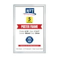 thumbnail image 1 of M&T Displays Snap Poster Frame 11x17 Inch Silver 0.79" Aluminum Profile Easy Front Loading Wall Mounting Photo Picture Document Sign Holder Mitered Corner Anti Glare Cover (5 pack), 1 of 3