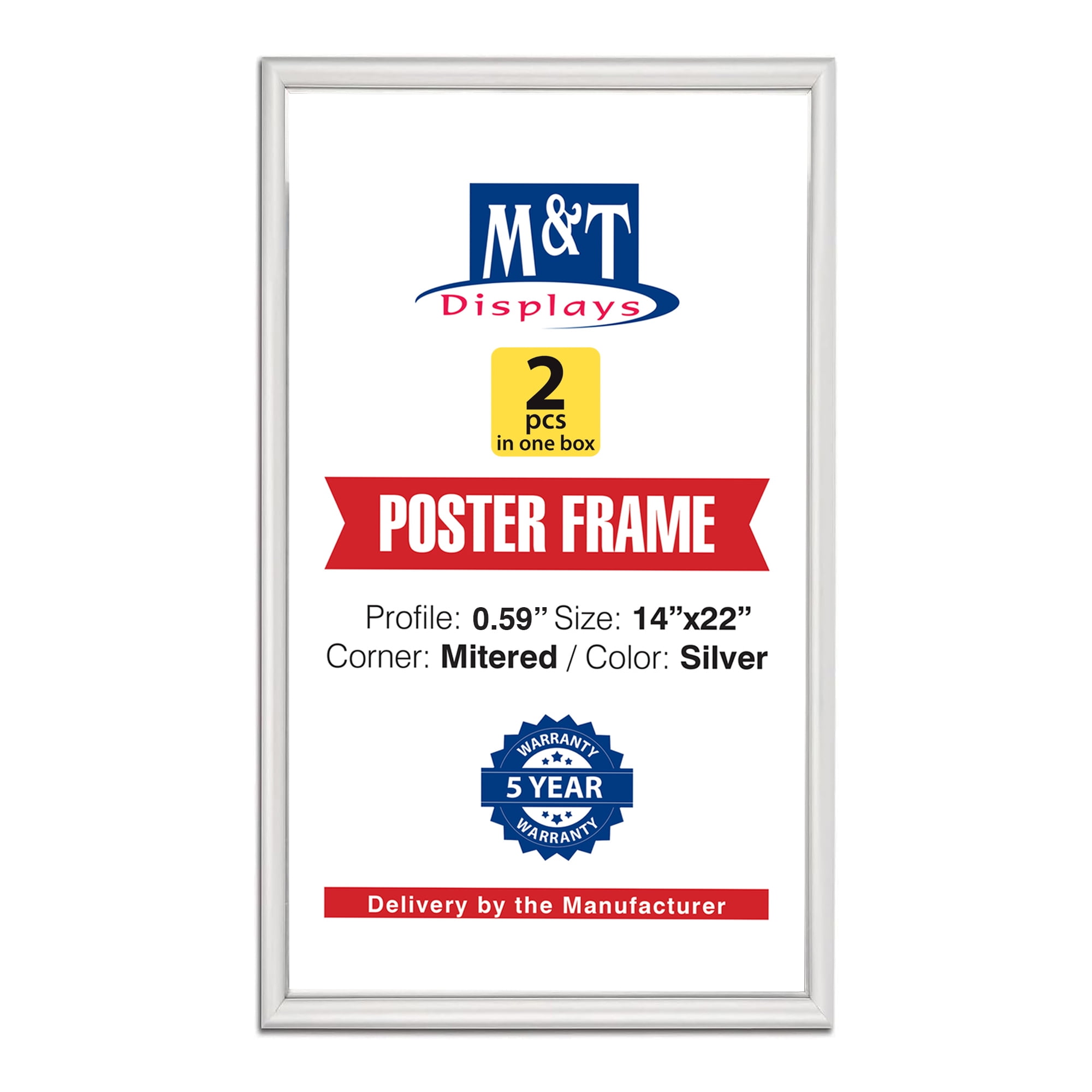 M&T Displays Snap Poster Frame 14x22 Black Aluminum Picture Photo ...