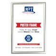thumbnail image 1 of M&T Displays Snap Poster Frame 14x22 Inch Silver 1" Aluminum Profile Front Loading Wall Mounting Photo Picture Document Certificate Sign Holder Mitered Corner Anti Glare Cover, 1 of 7