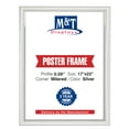 thumbnail image 1 of M&T Displays Snap Poster Frame 17x22 Inch Silver 0.59" Aluminum Profile Front Loading Wall Mounting Picture Photo Document Certificate Sign Holder Mitered Corner Anti Glare Cover, 1 of 7