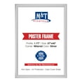 thumbnail image 1 of M&T Displays Snap Poster Frame 27x40 Inch Silver 1.77" Aluminum Profile Front Loading Wall Mounting Picture Photo Document Certificate Sign Holder Mitered Corner Anti Glare Cover, 1 of 9