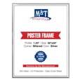 thumbnail image 1 of M&T Displays Snap Poster Frame 30x40 Inch Silver 1.25" Aluminum Profile Front Loading Wall Mounting Picture Photo Document Certificate Sign Holder Mitered Corner Anti Glare Cover, 1 of 8