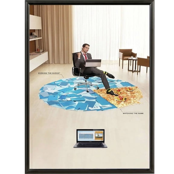 M&T Displays Snap Poster Photo Picture Frame 18x24 inch Aluminum Black Wall Mounting Front Loading Sign Holder