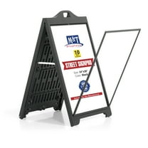 M&T Displays Street SignPro without Lens Protective Cover, 24x36 Inch Poster Black Double Sided Sandwich Board Folding A-Frame Sidewalk Curb Sign Portable Menu Display for Restaurant Cafe (10 pack)