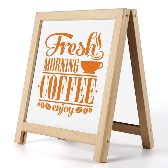 M&T Displays Tabletop Double-Sided Mini A Board with Erasable Magnetic Chalkboard, Ad Frame for Restaurant, Store, Office, Wedding, Party, Event, Home (Natural Wood, 12x14)